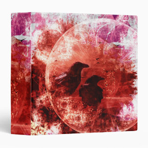 Pretty Red Grunge Raven Fantasy Design Binder