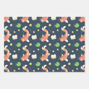 Pretty Red Koi Wrapping Paper Sheet