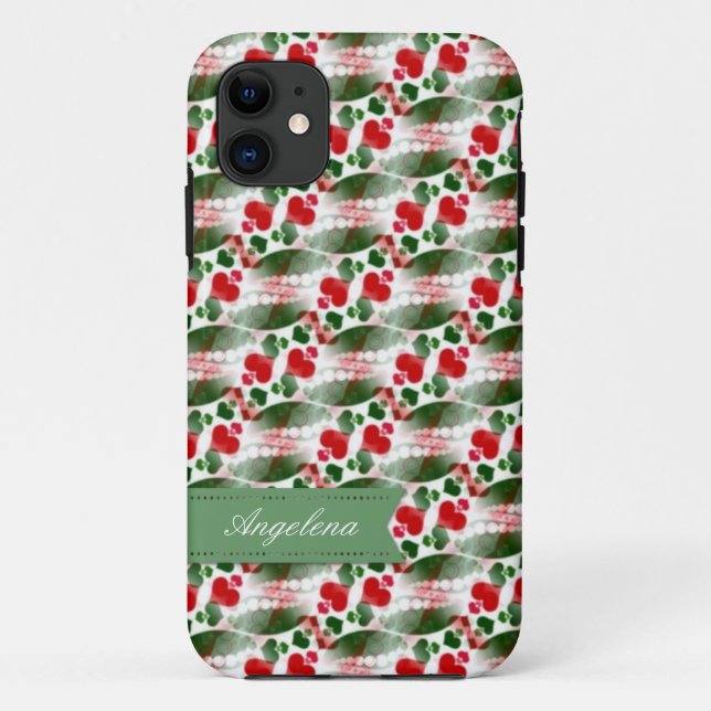 Pretty Red Love Hearts Pattern iPhone 5 Case (Back)