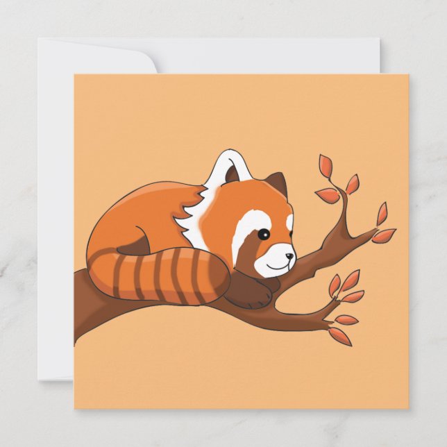 Pretty Red Panda in Tree Card (Front)