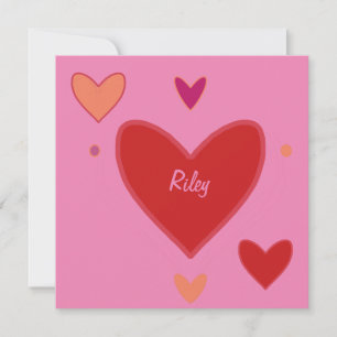 Pretty Red & Peach Hearts Valentine’s Day Card