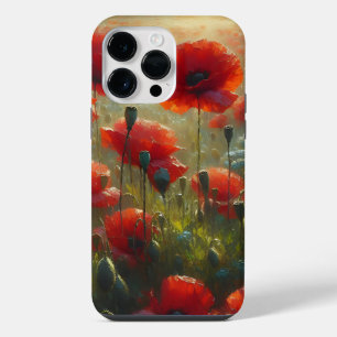 Pretty Red Poppy Field on a Summer Day   iPhone 14 Pro Max Case