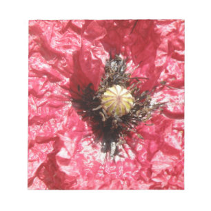 Pretty Red Poppy Flower Macro Notepad
