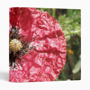 Pretty Red Poppy Flower Macro Photograph Album Binder