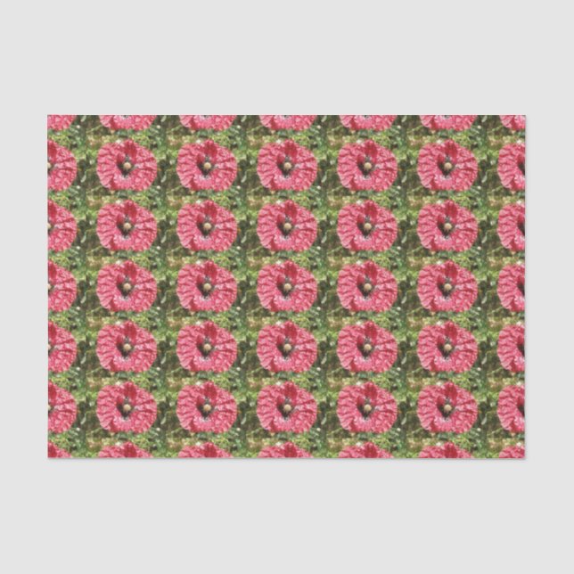 Pretty Red Poppy Flower Macro Tissue Paper (Front)