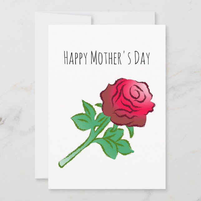 Pretty Red Rose Card (Front)
