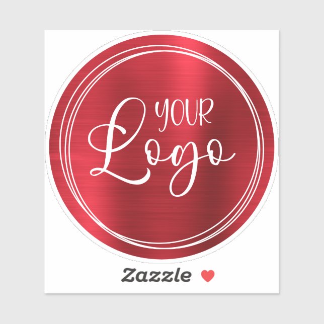 Pretty Red Rose Ombre Foil White Logo (Sheet)