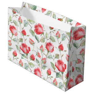 Pretty Red Roses Wedding Large Gift Bag
