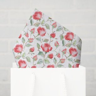 Pretty Red Roses Wedding Tissue Paper