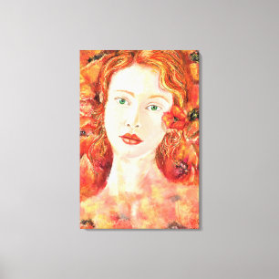 Pretty Redhead Green Eyed Woman Canvas Print
