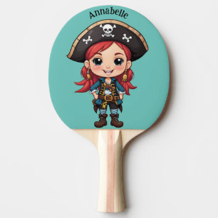 Pretty Redhead Pirate Ping Pong Personalize Paddle