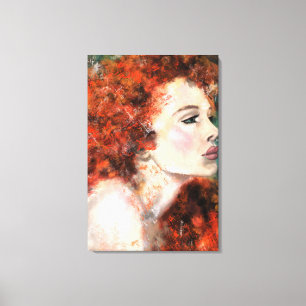 Pretty Redhead Woman Canvas Print - Painting