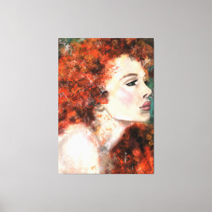 Pretty Redhead Woman Canvas Print - Painting