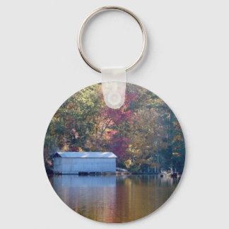 Pretty Reflection - Boathouse by the Water Keychain