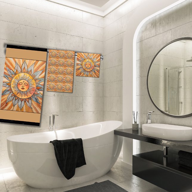 Pretty Relaxing Zen Boho Burnt Amber Tan Sun Bath Towel Set (Creator Uploaded)