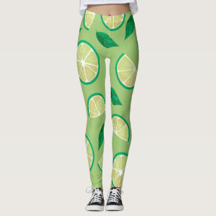 Pretty retro colour l Lemon Green pattern Leggings