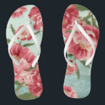 Pretty Retro Flower Bridesmaid Wedding Chintz Flip Flops<br><div class="desc">Matching Bridesmaid, Matron of Honour Bridal Party Flip Flops for an outdoor, garden or beach wedding. No hurting feet, and sets the mood for the entire wedding. Modern, pretty retro flower stylized peonies in bright fresh colours especially perfect for Spring or Summer weddings. This Wedding Invitation Set or Collection is...</div>