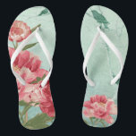 Pretty Retro Flower Bridesmaid Wedding Chintz Flip Flops<br><div class="desc">Matching Bridesmaid, Matron of Honour Bridal Party Flip Flops for an outdoor, garden or beach wedding. No hurting feet, and sets the mood for the entire wedding. Modern, pretty retro flower stylized peonies in bright fresh colours especially perfect for Spring or Summer weddings. This Wedding Invitation Set or Collection is...</div>