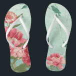 Pretty Retro Flower Bridesmaid Wedding Chintz Flip Flops<br><div class="desc">Matching Bridesmaid, Matron of Honour Bridal Party Flip Flops for an outdoor, garden or beach wedding. No hurting feet, and sets the mood for the entire wedding. Modern, pretty retro flower stylized peonies in bright fresh colours especially perfect for Spring or Summer weddings. This Wedding Invitation Set or Collection is...</div>