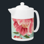 Pretty Retro Flower Chintz Peonies Personalized<br><div class="desc">Home decor items that are modern, pretty retro flower stylized peonies in bright fresh colours especially perfect for Spring or Summer weddings. This Collection is a contemporary take on an old school chintz flower fabric style. Elegant without being stuffy. Pretty vintage A pair of love birds roost in the birch...</div>