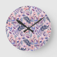 Pretty Retro Lilac Floral Illustration