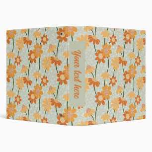 Pretty retro muted 1970s flowers binder