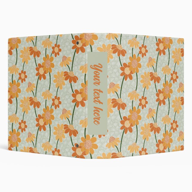 Pretty retro muted 1970s flowers binder (Background)