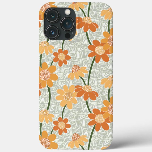 Pretty retro muted 1970s flowers Case-Mate iPhone case (Back)