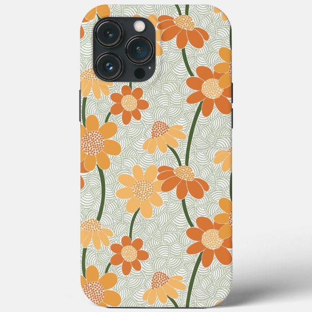 Pretty retro muted 1970s flowers Case-Mate iPhone case (Back)