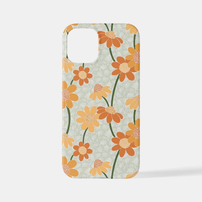 Pretty retro muted 1970s flowers iPhone case (Back)