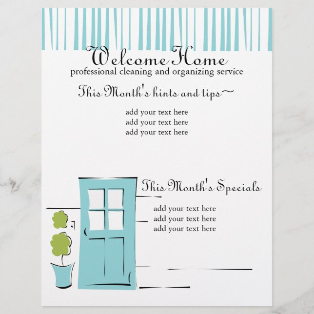 Pretty Robin's Egg Blue Door Flyer (Front)