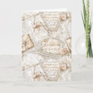 Pretty Romantic Blush Roses Love Letters Card