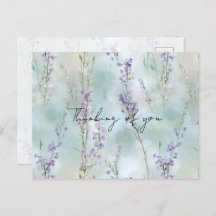 Pretty Romantic Purple Floral Thinking of you Postcard
