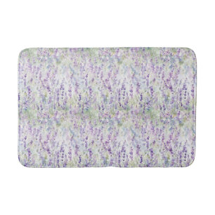 Pretty Romantic Purple Flowers Bath Mat