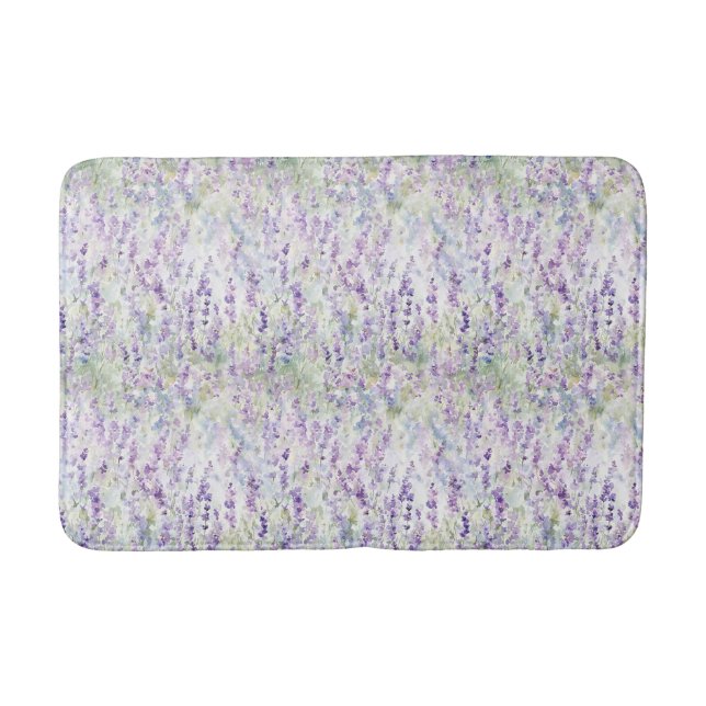 Pretty Romantic Purple Flowers   Bath Mat (Front)