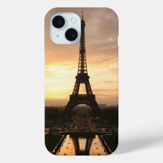 Pretty Romantic Sunset Eiffel Tower Paris France iPhone 15 Case