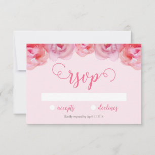 Pretty rose Aquarelle Rose Mariage floral RSVP