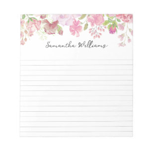 Pretty rose border custom notepad