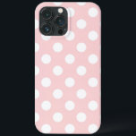Pretty Rose Colour with Big White Polka Dots iPhone 13 Pro Max Case<br><div class="desc">phone cover</div>