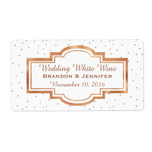 Pretty Rose Gold Custom Wedding Mini Wine Labels