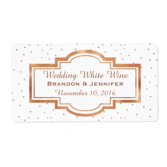 Pretty Rose Gold Custom Wedding Mini Wine Labels