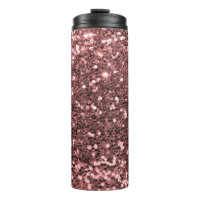 Pretty Rose Gold Pink Faux Glitter Sparkle