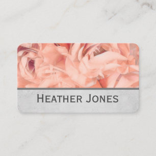 pretty rose petals pink and grey  floral business card