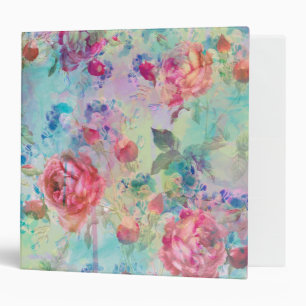 Pretty roses floral paint watercolors design binder