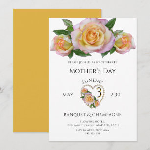 Pretty Roses Flowers Mother's Day Invitation