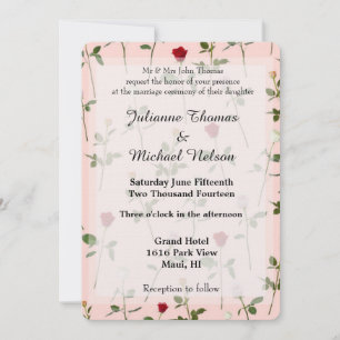 Pretty Roses Wedding Invitation