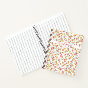 Pretty Roses with Monogram and Name Notebook