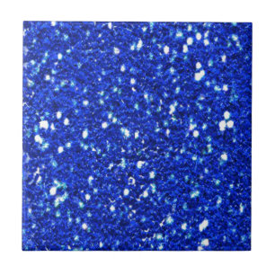 Pretty Royal Blue Sparkly Glitter Look Tile