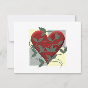Pretty Ruby Red Heart Vines with Sage Yellow