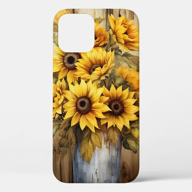 Pretty Rustic Country Sunflowers Floral Flower Case-Mate iPhone Case (Back)
